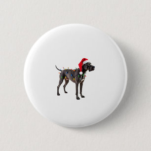 Great Dane Holiday Christmas Light (4) 6 Cm Round Badge