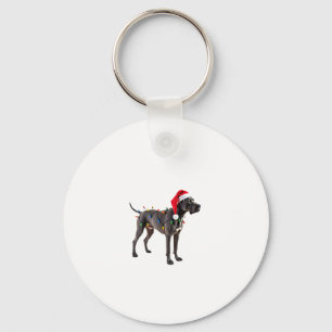 Great Dane Holiday Christmas Light  (4) Key Ring