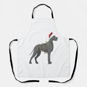 Great Dane Holiday Christmas Light Apron
