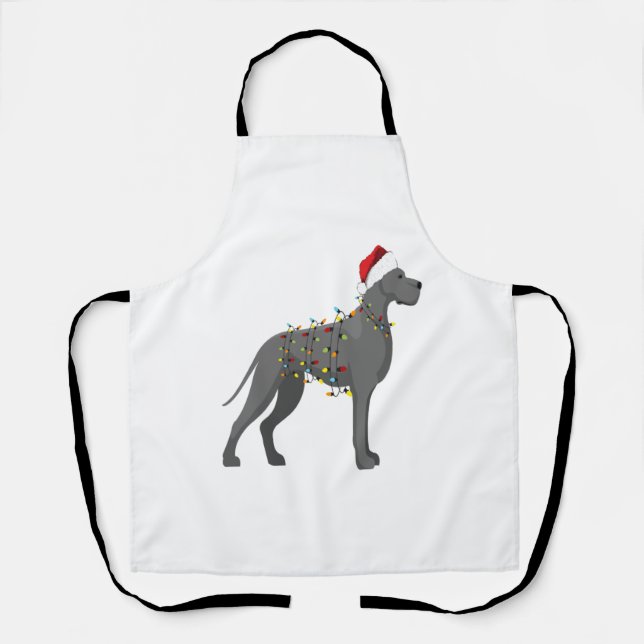 Great Dane Holiday Christmas Light  Apron (Front)