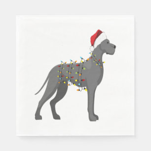 Great Dane Holiday Christmas Light  Napkin