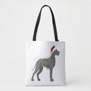 Great Dane Holiday Christmas Light Tote Bag