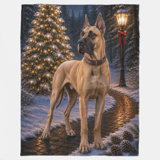 Great Dane Holiday Fleece Blanket
