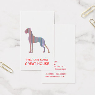 Great Dane Illustration Pastel Business Cards