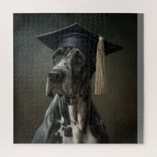 Great Dane In A Grad Hat Jigsaw Puzzle