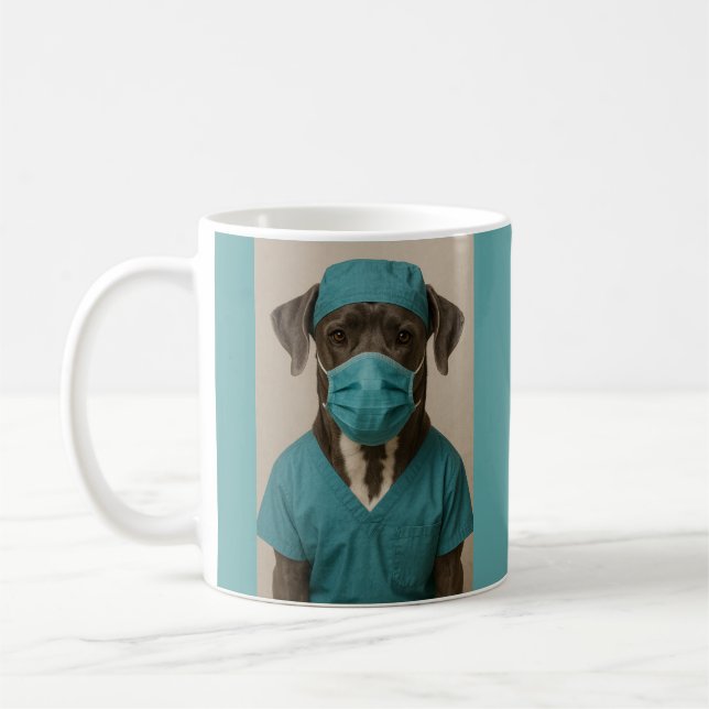 Great Dane in Scrubs Coffee Mug (Left)