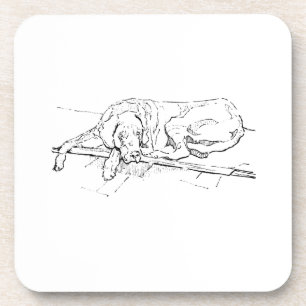 Great Dane, Ink Dog Illustration Coaster