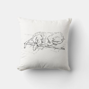 Great Dane, Ink Dog Illustration Cushion