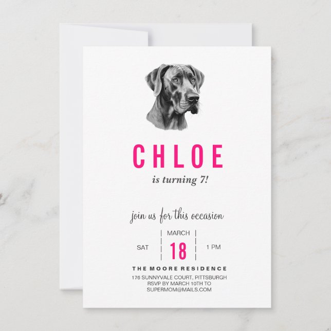 Great Dane Invitation (Back)