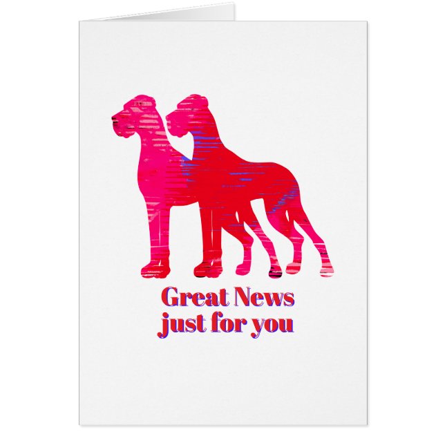 Great Dane Invitations pink yellow (Front)