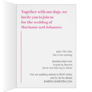 Great Dane Invitations pink yellow