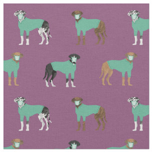 Great Dane is scrubs purple Fabric
