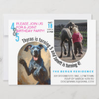 Great Dane Joint Birthday Invitation