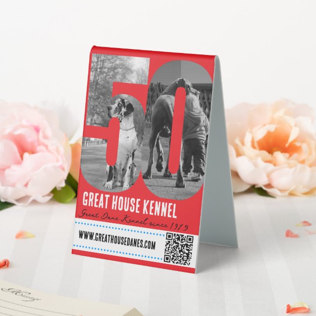 Great Dane Kennel QR Code Promotional sign (In SItu (Wedding))