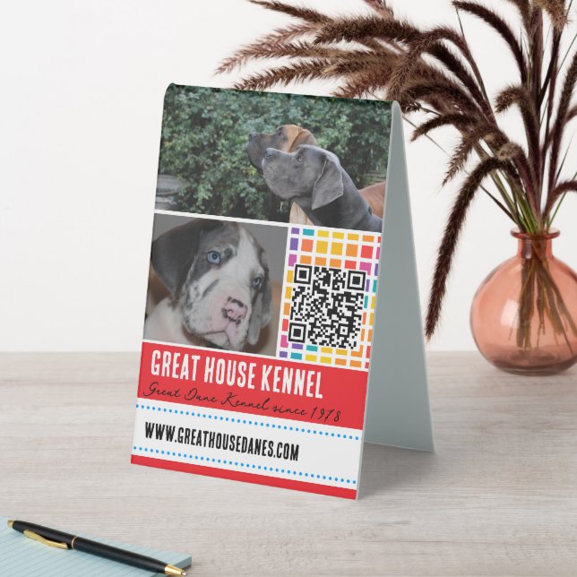 Great Dane Kennel QR Code Promotional Table (In SItu (Table))