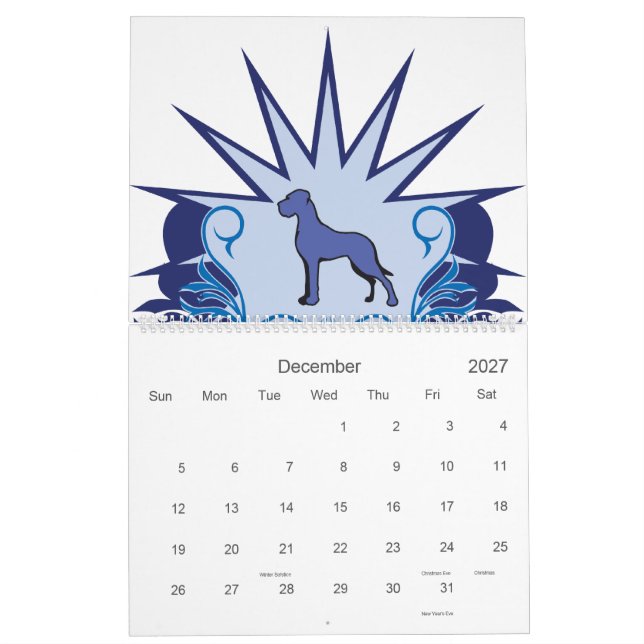 Great Dane Large Calendar (Dec 2027)