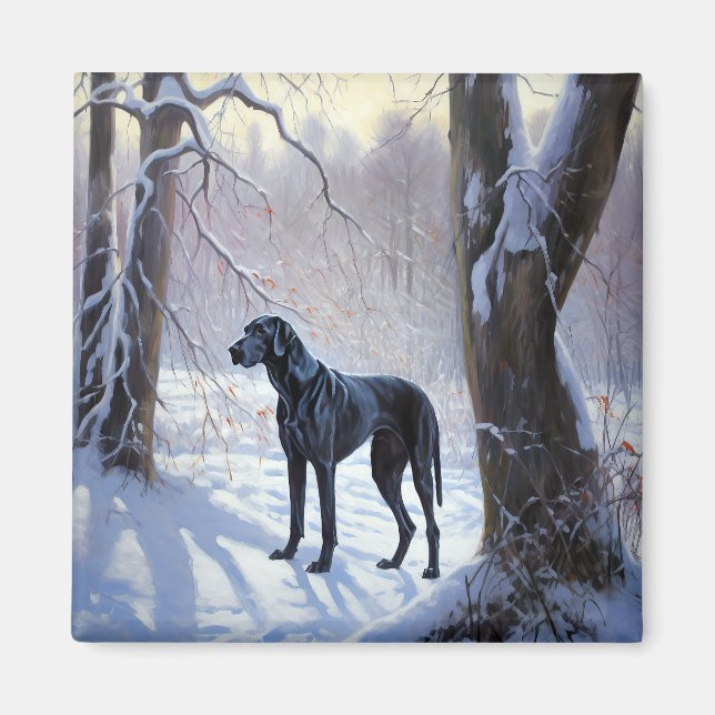 Great Dane Let It Snow Christmas  Magnet (Front)