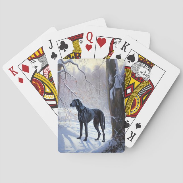 Great Dane Let It Snow Christmas  Playing Cards (Back)