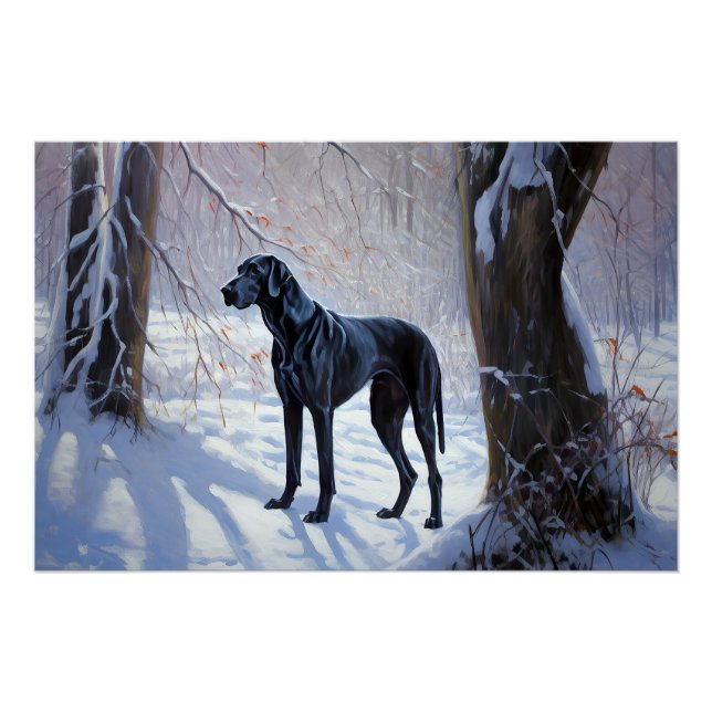 Great Dane Let It Snow Christmas  Poster (Front)