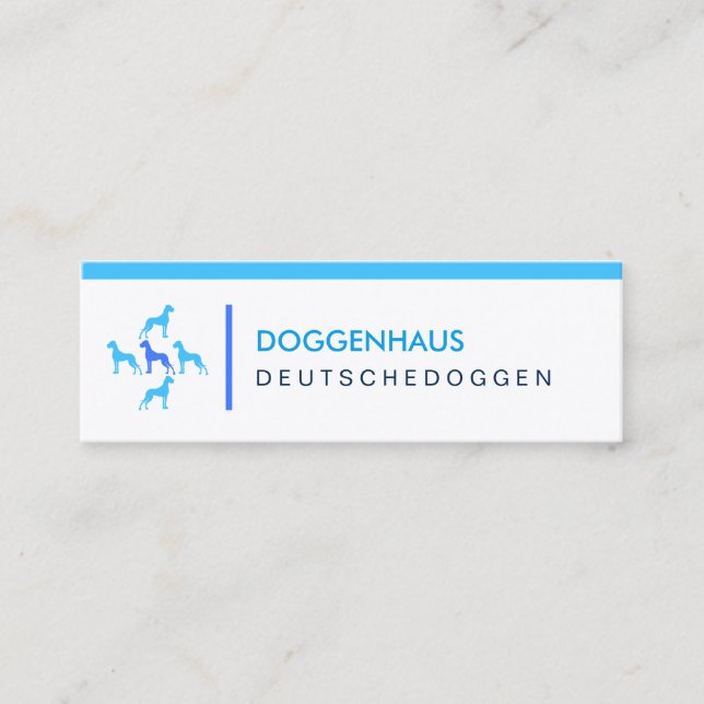 Great Dane light blue  Mini Business Card (Front)