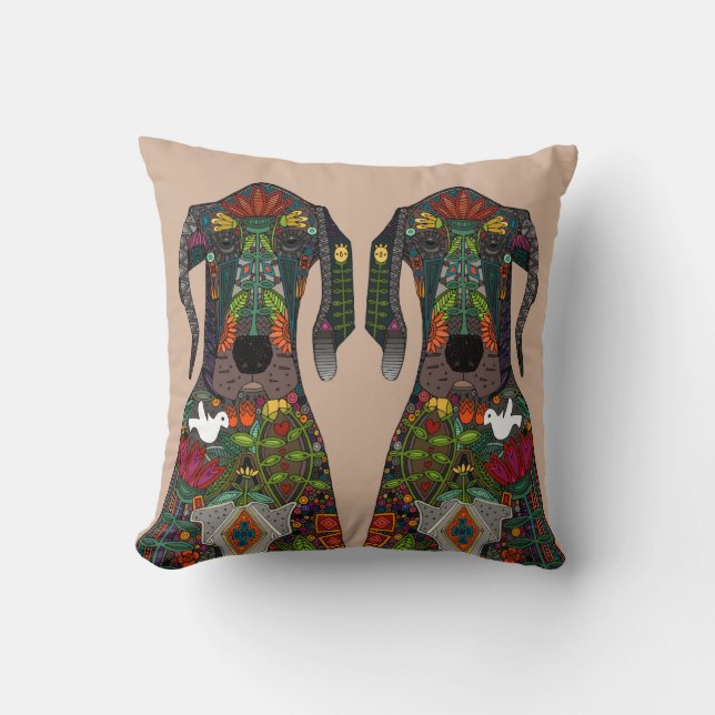 Great Dane love beige Cushion (Front)