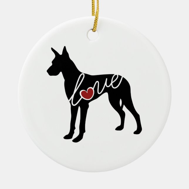 Great Dane Love Ceramic Ornament (Front)