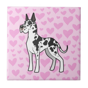 Great Dane Love (cropped) Ceramic Tile