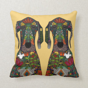 Great Dane love yellow Cushion