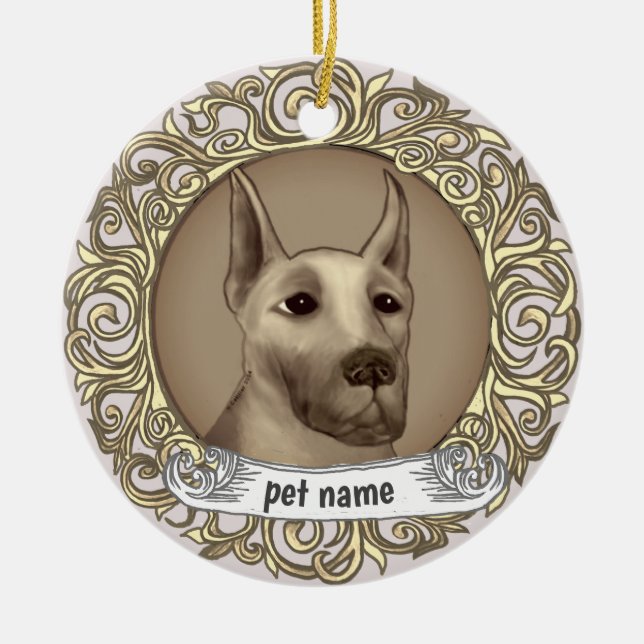 Great Dane Loving Memory ornament (Front)