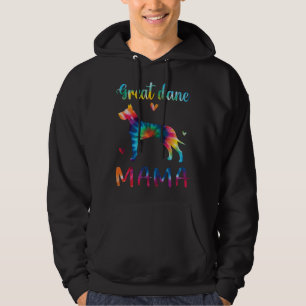 Great Dane Mama Tie Dye Dog Mom Mothers Day Hoodie