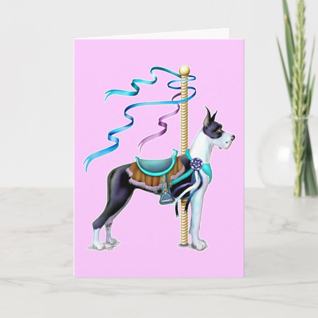 Great Dane Mantle Carousel - Customised Card (Front)