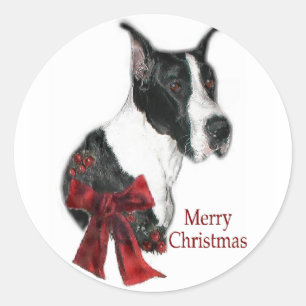 Great Dane Mantle Christmas Gifts Classic Round Sticker