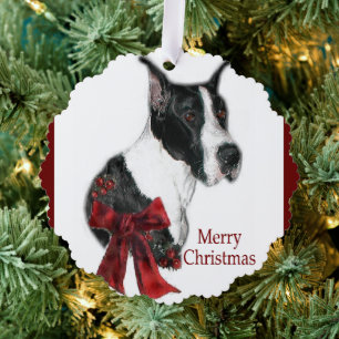 Great Dane Mantle Christmas Gifts Tree Decoration Card
