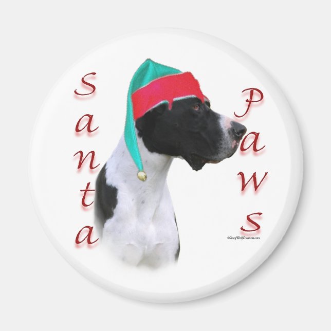 Great Dane (mantle) Santa Paws Magnet (Front)