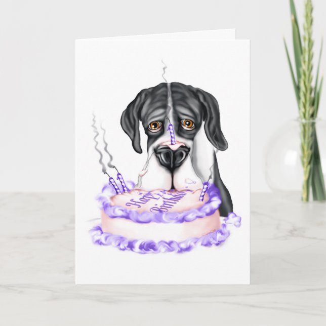 Great Dane Mantle UC Birthday Cake Card (Front)