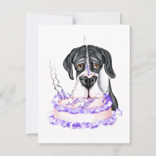 Great Dane Mantle UC Birthday Cake Invitation (Front)