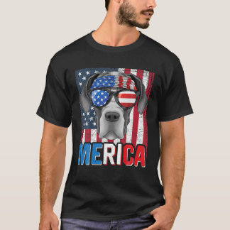 Great Dane Merica 4Th Of July Dog American Puppy P T-Shirt