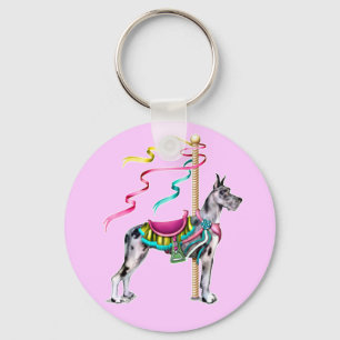 Great Dane Merle Carousel Key Ring
