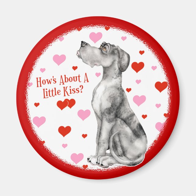 Great Dane Merle UC Kiss Magnet (Front)