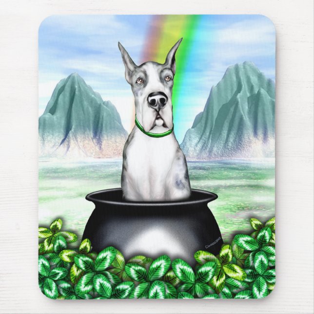 Great Dane MerleB Pot O Gold Mouse Pad (Front)