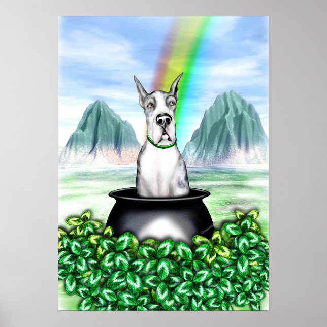 Great Dane MerleB Pot O Gold Poster (Front)