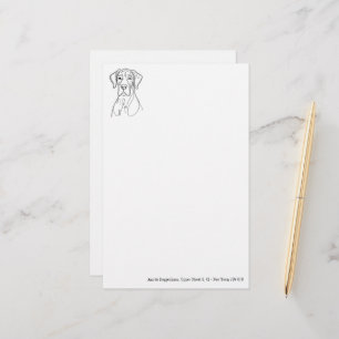 Great Dane minimal head drawing Stationery