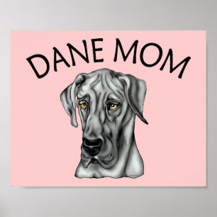 Great Dane Mum Black UC Poster