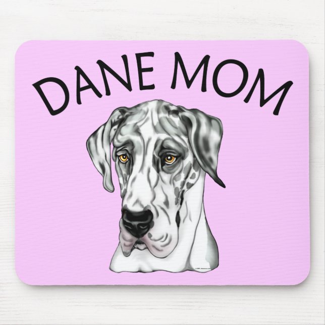 Great Dane Mum Harlequin UC Mouse Pad (Front)