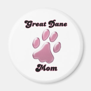 Great Dane Mum Pink Pawprint  - Magnet