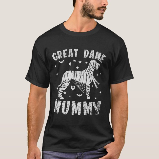 Great Dane Mummy Halloween T-Shirt (Front)