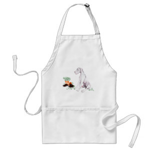 Great Dane Naughty Pup White UC Standard Apron