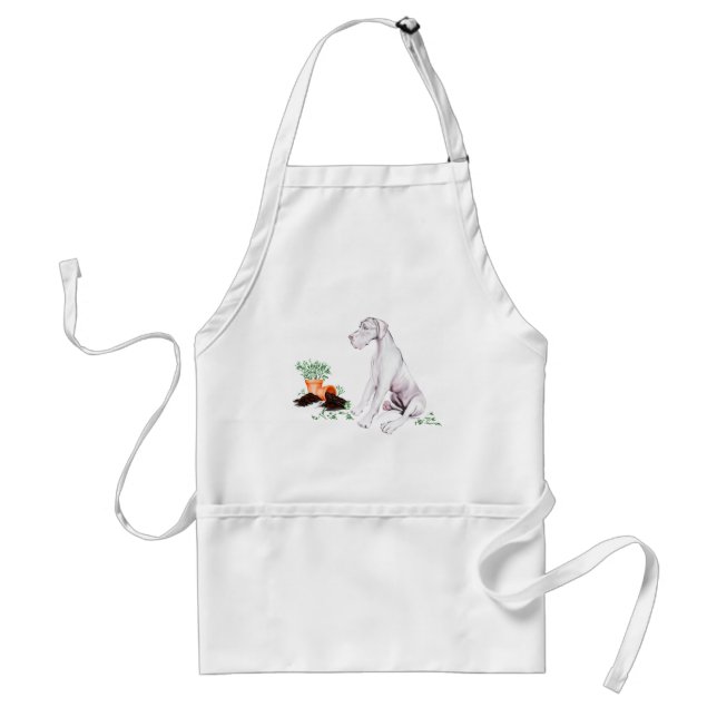 Great Dane Naughty Pup White UC Standard Apron (Front)