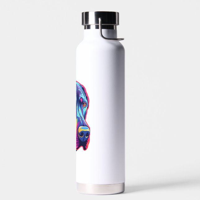 Great Dane Neon Design   Water Bottle (Left)