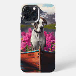 Great Dane on a Paddle: A Scenic Adventure iPhone 13 Pro Max Case
